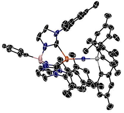 A heterobimetallic single molecule magnet prepared by partial nitrogen atom transfer. First made by Mei Ding.